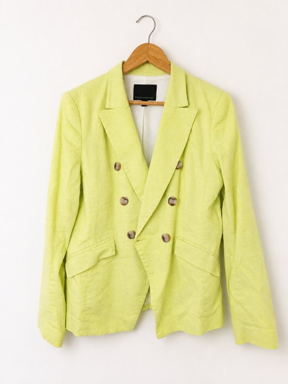 Banana Republic Lime Green Double-Breasted Blazer Size 10